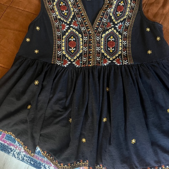 Anthro Emelia Embroidered Peplum Blouse - Picture 2 of 3